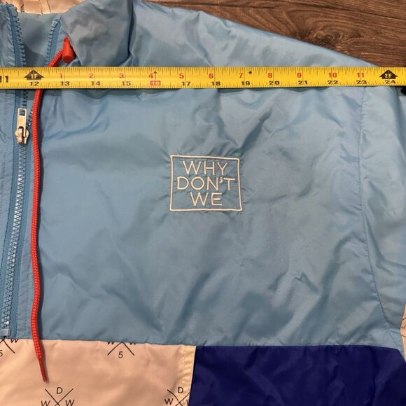 WHY DON’T WE Tour Windbreaker Jacket Size Large LOGO Spell Out Raincoat WDW - Picture 7 of 10